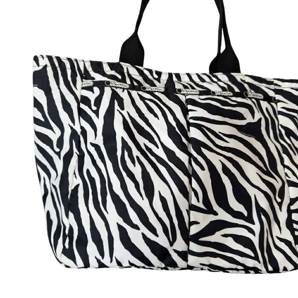 Le Sportsac Black & White Zebra Tote Bag - Picture 6 of 15